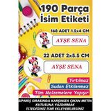 Kt Grup Okul Etiketi Kalem Defter Etiketi Özel Isim Yazılabilen Minnie Mouse Etiket 190 Adet