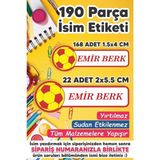 Kt Grup Okul Etiketi Kalem Defter Etiketi Sarı-Kırmızı Özel Isim Yazılabilen Etiket - 190 Adet