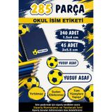 Kt Grup Okul Etiketi Kalem Defter Etiketi Sarı-Lacivert Aşk Özel Isimli Etiket 285 Parça