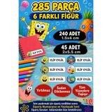 Kt Grup Okul Etiketi Kalem Defter Etiketi Sünger Bob Temalı Özel Isimli Etiket 6 Figür 285 Adet