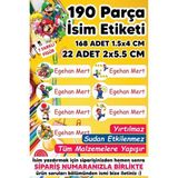 Kt Grup Okul Etiketi Kalem Defter Etiketi Süper Mario Temalı Özel Isim Yazılabilen Etiket - 190 Adet
