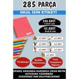 Kt Grup Okul Etiketi Kalem Defter Etiketi Süper Mario Temalı Özel Isimli Etiket - 285 Parça