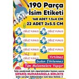 Kt Grup Okul Etiketi Kalem Defter Etiketi Yunus Temalı Özel Isim Yazılabilen Etiket - 190 Adet