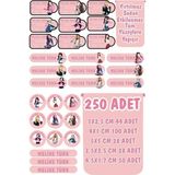 Kt Grup Okul Etiketi Kalem-Defter Kişiye Özel Black Pink Karakterli 9 Figür - 250 Adet