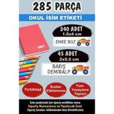 Kt Grup Okul Etiketi Monster Araba Kalem Defter - Kişiye Özel Isim Yazılabilen 285 Adet