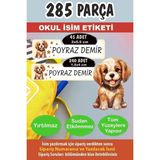 Kt Grup Okul Etiketi Sevimli Köpek Kalem Defter - Kişiye Özel Isim Yazılabilen 285 Parça
