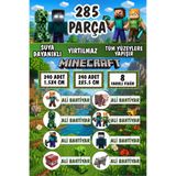 Kt Grup Okul Kalem Defter Etiketi Minecraft Temalı İsimli Etiket 8 Figür 285 Adet