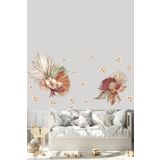 Kt Grup Orkide Monstera Ve Okaliptüs Çiçekleri Modern Duvar Sticker Seti