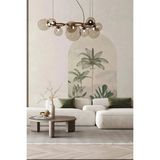 Kt Grup Palmiyeler Boho Kemer Arch Modern Duvar Sticker - 60 x 100 cm - Açık Gri