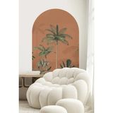 Kt Grup Palmiyeler Boho Kemer Arch Modern Duvar Sticker - 75 x 125 cm - Açık Kahverengi