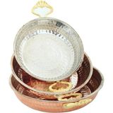 Kt HOME Bakır Tava Sahan Seti Yumurta Tavası 3'lü 14-16-18 Cm Ince