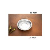 Kt HOME Çay Tabağı 12'li Paslanmaz Çelik Metal Parlak Çay Tabak Damla Lokanta Kafe Restaraunt 430 0,40MM