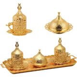 KT Home Kahve Sunum Seti Kahve Fincanı 2 Kişilik Takım Türk Kahvesi Fincan Osmanlı Usulü Fincan Zamak Acrl - Gold