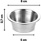 KT Home Paslanmaz Çelik Mini Kase Lokumluk Reçellik Çerezlik Şekerlik Sosluk, 4 Adet - 8 cm Metal