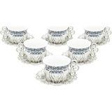 KT Home Türk Kahvesi Sunum Seti Metal Kahve Fincan Takımı Kahve Fincanı Kahvesi Espresso Fincanı Topkapı - Gümüş