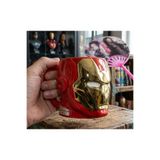 kt kuzey tacı Avenger Mark Serisi: Iron Man Kask Tasarımlı Altın Yaldızlı Porselen Kupa 3D Kahve ve Hatıra Fincanı