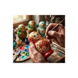 kt kuzey tacı Matryoshka Magic: 10’lu El Boyaması Görünümlü Geleneksel Matruşka Bebek Seti – Ahşap Dekoratif