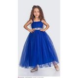 KT Pera Baby Pamukkoza Kız Çocuk Düğün Özel Gün Mezuniyet Abiye Elbisesi - Saks - 3 - 4 Yaş