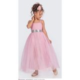 KT Pera Baby Pamukkoza Kız Çocuk Düğün Özel Gün Mezuniyet Abiye Elbisesi - Toz Pembe - 9 - 10 Yaş