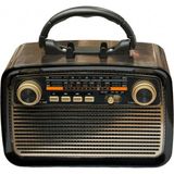 KTF 1467 Nostalji Radyo Bluetooth Hoparlör LED Işıklı Fener Aydınlatma Şarjl Edilebilir Bataryalı Veya Pilli Kullanım Fm/usb/tf Kart Giriş - Ahşap