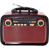 KTF 1467 Nostalji Radyo Bluetooth Hoparlör LED Işıklı Fener Aydınlatma Şarjl Edilebilir Bataryalı Veya Pilli Kullanım Fm/usb/tf Kart Giriş - Kırmızı