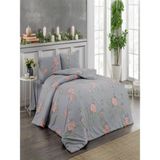 Ktistal Ranforceçift Kişilik Nevresim Takımı / Quılt Cover Set - Gri - 200 x 220 cm