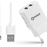 Ktools Life 2.4A Çift Lightning Giriş Şarz Cihazı 12W Hızlı Şarj Adaptör ve Kablo