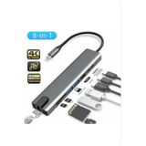 KTR TECH Macbook Pro Air Uyumlu Usb Type-c 8 Hub Dönüştürücü Çevirici Çoklayıcı Usb Hdmı Micro Sd 8in1