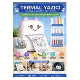 KTR TECH Mini Fotoğraf Yazıcı Kablosuz Etiket Yazıcı Baskı Makinesi Ios Android Uyumlu Termal Printer pembe
