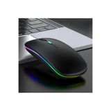 KTR TECH Şarjlı Kablosuz Sessiz Mouse Rgb Led Işıklı Ultra Slim Usb 2.4ghz Siyah Ledli 800/1200/1600dpi