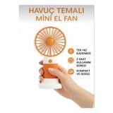KTR TECH Şarjlı Mini Taşınabilir Sessiz El Ve Masa Fanı – Meyve Temalı Turuncu Renk