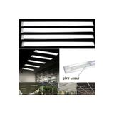 Kts 4 Adet 40w Floresan Yatay Led Bant Armatür Tavan Aydınlatma 120 Cm Led Armatür