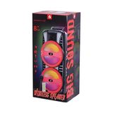 KTS KTS-1745 8 Inch*Kablosuz Taşınabilir Açık Hoparlör Çift 8 Inç Kablolu Mikrofon ile Fm Radyo USB Tf Kartı Tws Mp3 Müzik Oyuncu - Siyah