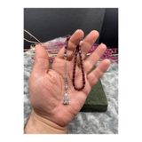 Kttesbihaksesuar 4x7 mm BİLEK BOY BORDO RENK KAPSÜL KATALİN KEHRİBAR TESBİH KAPLAMA PÜSKÜLLÜ