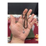 Kttesbihaksesuar 4x7 mm BİLEK BOY KAPLAMA PÜSKÜLLÜ SARI SİYAH SÜRMELİ TOZ KEHRİBAR TESBİH
