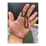 Kttesbihaksesuar 4x7 mm BİLEK BOY SÜRMELİ TOZ KEHRİBAR TESBİH AYYILDIZ ALTIN KAPLAMA PÜSKÜLLÜ