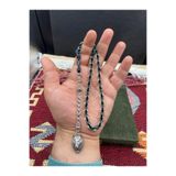 Kttesbihaksesuar 7x11 mm SÜRMELİ TOZ KEHRİBAR TESBİH ÖZEL TASARIM GÜMÜŞ KAPLAMA PÜSKÜLLÜ
