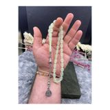 Kttesbihaksesuar 8x12 mm GÜMÜŞ KAPLAMA PÜSKÜLLÜ KEDİ GÖZÜ TESBİH