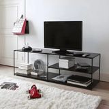 KTV-017 Endüstriyel Dikdörtgen Tv Sehpası Metal Raflı