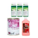 Kuaf Konserve Sir Ağda Titanyum 800 Gr + Kuaf Azulen Kartuş Ağda 3 Adet + Ağda Temizlemesuyu Çilek