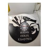 Kuaför Duvar Saati Muhteşem Tasaım 3+3 Mm Mdf (Kaliteli) Mrc Hediye Sepeti No:1100