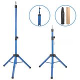 Kuaför Eğitim Mankeni İçin Metal Tripod - Mavi + Taşıma Çantası Trıpod-Mavı