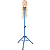 Kuaför Eğitim Mankeni Için Metal Tripod / Mavi + Taşıma Çantası