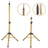 Kuaför Eğitim Mankeni İçin Metal Tripod - Simli Gold + Taşıma Çantası Trıpod-Sımlı-Gold