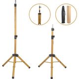 Kuaför Eğitim Mankeni İçin Metal Tripod - Simli Gold + Taşıma Çantası