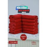 Kuaförlere Özel Boya Tutmayan Mikrofiber Saç Havlusu 50 x 90 cm 12'li Set - Kırmızı - 50 x 90 cm