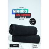 Kuaförlere Özel Boya Tutmayan Mikrofiber Saç Havlusu 50 x 90 cm 2'li Set - Siyah - 50 x 90 cm