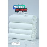 Kuaförlere Özel Boya Tutmayan Mikrofiber Saç Havlusu 50 x 90 cm 4'lü Set - Beyaz - 50 x 90 cm