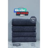 Kuaförlere Özel Boya Tutmayan Mikrofiber Saç Havlusu 50 x 90 cm 4'lü Set - Gri - 50 x 90 cm