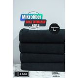 Kuaförlere Özel Boya Tutmayan Mikrofiber Saç Havlusu 50 x 90 cm 4'lü Set - Siyah - 50 x 90 cm